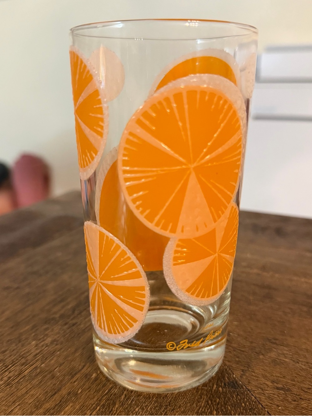 Vintage Fred Press Raised Sugared Orange Slice Highball Glass - Picture 5 of 11
